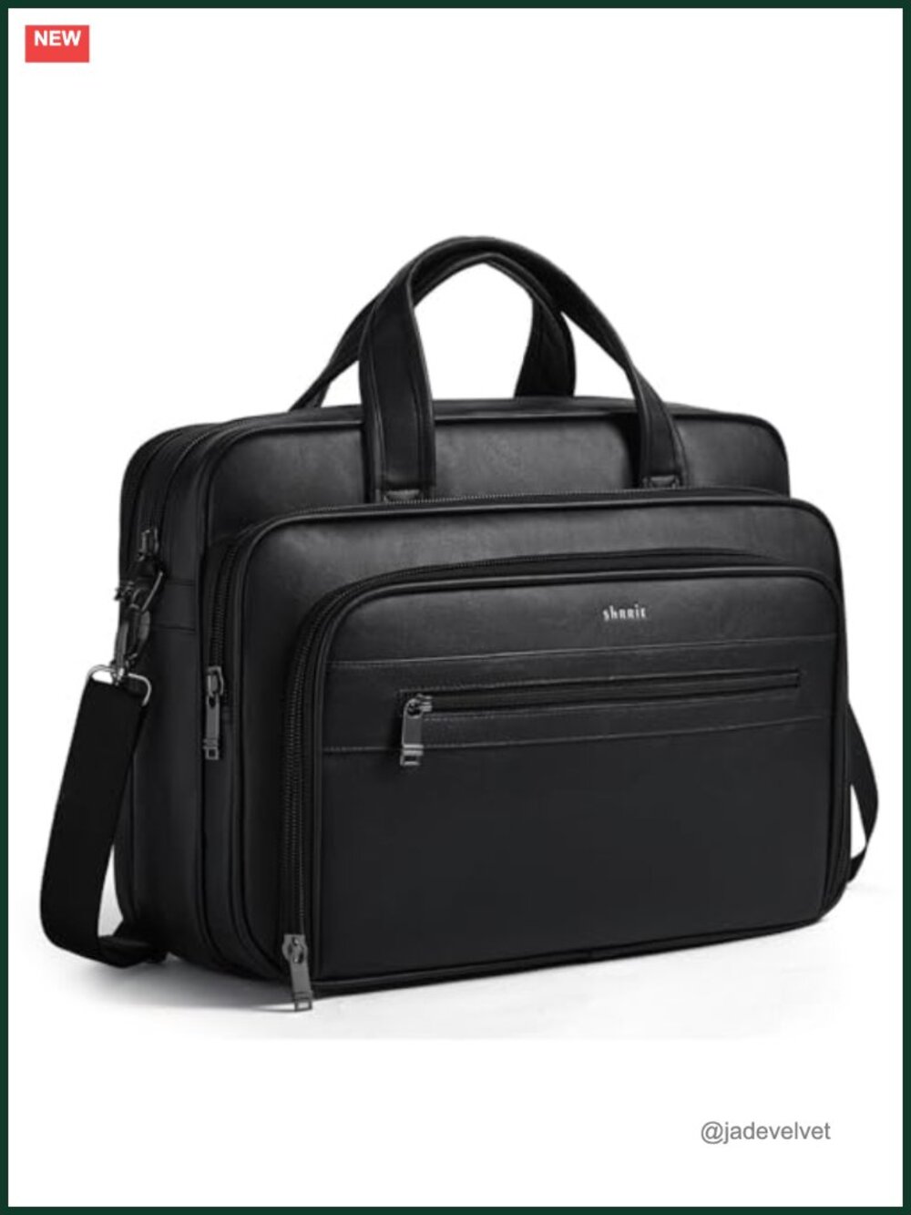 Large Leather Messenger Bag for Men Women 17 Inch Laptop Briefcase